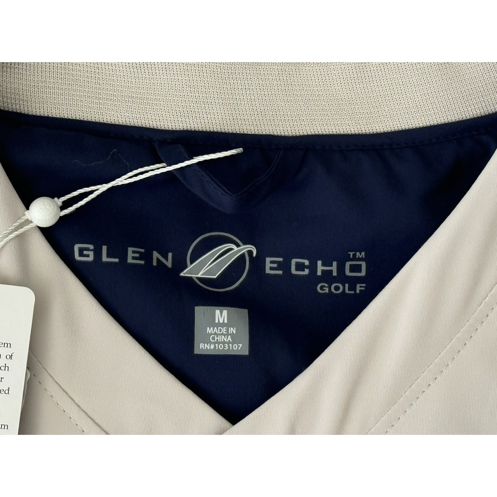NWT Glen Echo Golf Pullover Vest Cream/Beige Size M Pockets Lined Wind-Resistant - Picture 3 of 14